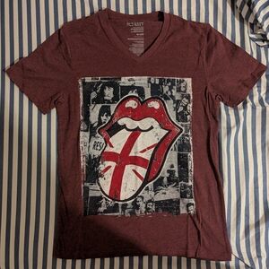 Old Navy The Rolling Stones Classic Ringer V-Neck Graphic Tee